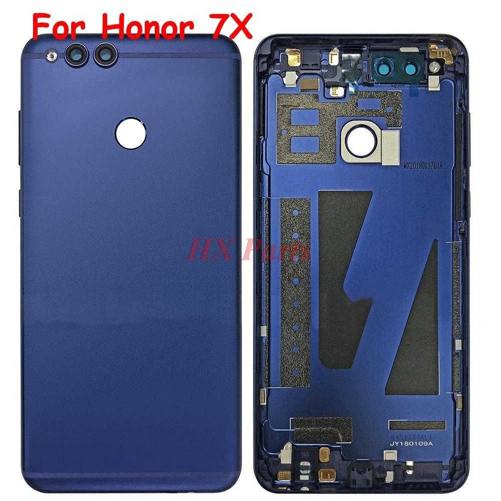 Для huawei Honor 7X задняя крышка шасси чехол задняя крышка батарейный корпус с боковыми кнопками+ объектив камеры+ наклейка 3M