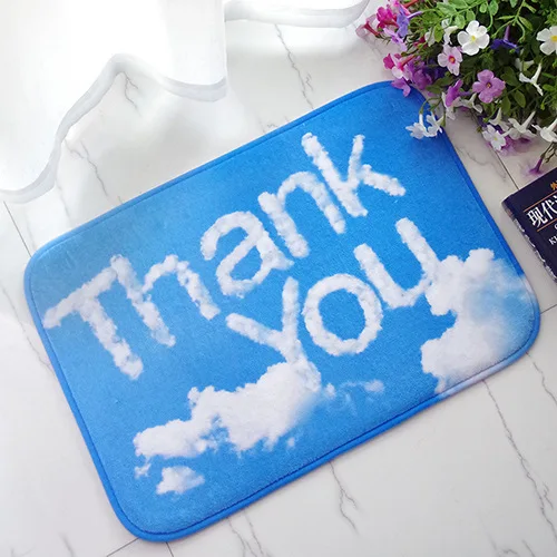 Zeegle Blue Doormat Outdoor Rugs Clouds Printed Bath Mats Flannel Bathroom Carpet Anti-slip Kitchen Area Rug Bedroom Floor Mat | Дом и сад