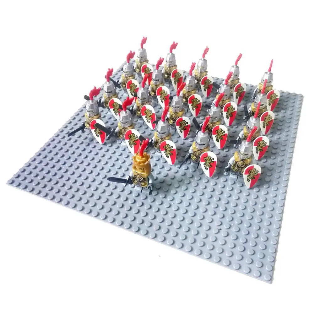 21pcs Red Lion A 21 шт. замок Рыцари зеленый дракон рыцарь Серебряный ястреб Синий Лев совместимый Строительный Блок Кирпич аксессуар Sluban Decool фигурки - Цвет: 21pcs Red Lion A