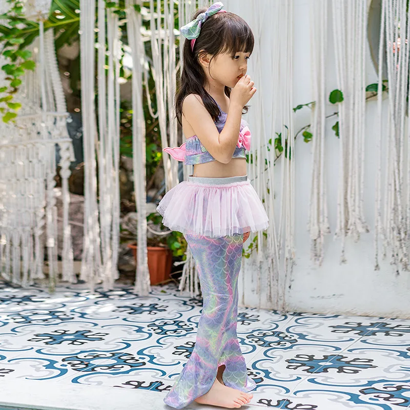 Неоновый комплект русалки для детей 4 12 лет из предметов жилет с градиентом юбка и