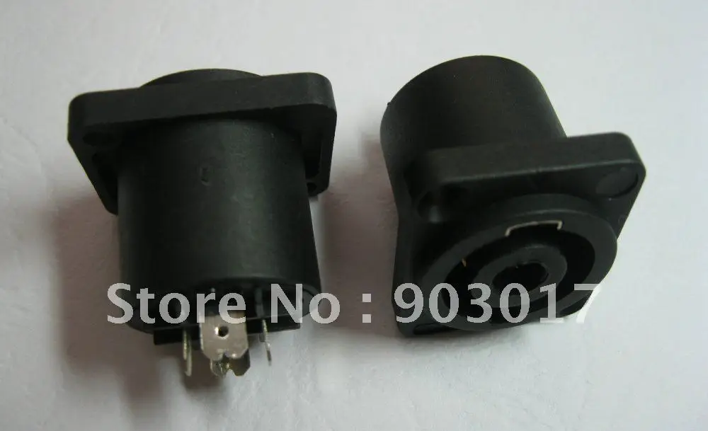 5 шт. 4 контактный разъем Speakon крепление на панель совместимый аудио кабель черный