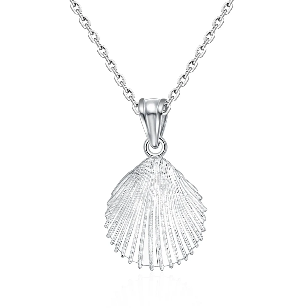 Новая мода 925 солидный кулон из стерлингового серебра Пасьянс гребешок в форме ракушки для женщин милые