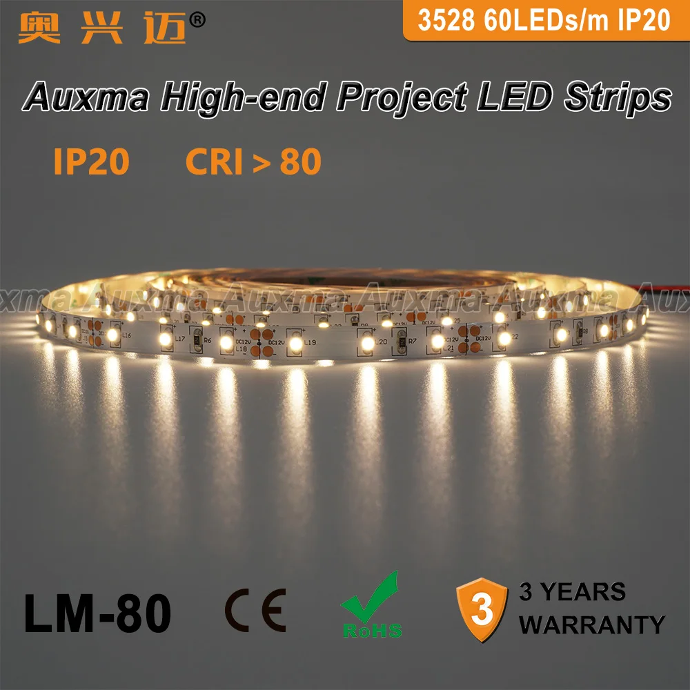 3528 60 светодиодный s/m Светодиодная лента, CRI80 RA80 IP20, DC12V/24 V 4,8 Вт/м 5 m, 300 светодиодный s/Катушка, не водонепроницаемый для комнатной гостиной спальни