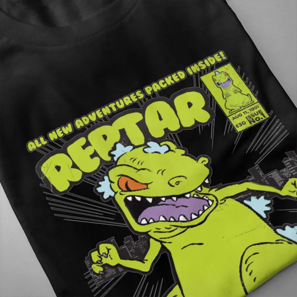 Для мужчин динозавр Reptar Comic Rugrats летняя футболка Классический круглый воротник