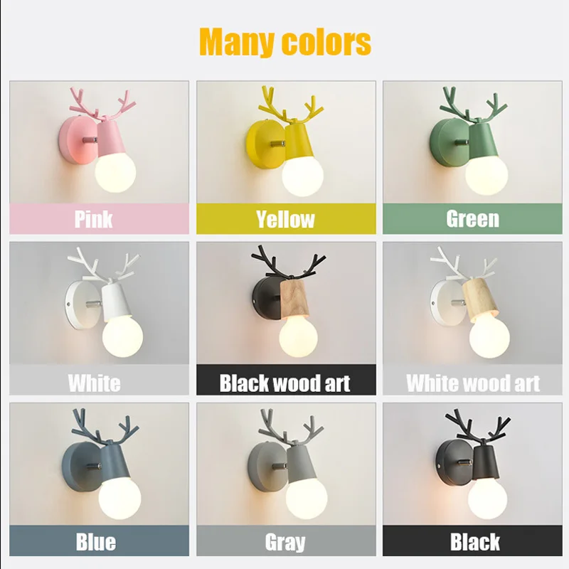 

Wooden Creative Personality Antler Wall Lamps Iron Art Europe Wall Lamps for Living Room Bedroom