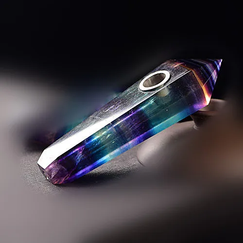 1 шт. натуральный флюоритовая Хрустальная курительная трубка Исцеление Рок Кварц