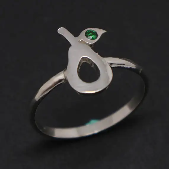 Серебряное кольцо с авокадо ювелирные изделия половиной едой и фруктами