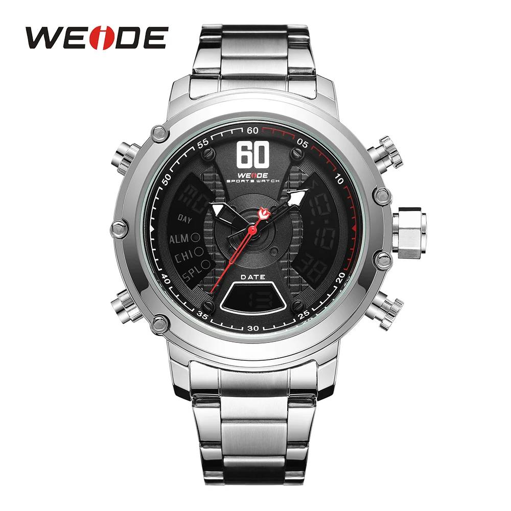 WEIDE модный спортивный браслет из нержавеющей стали Мужской Аналоговый