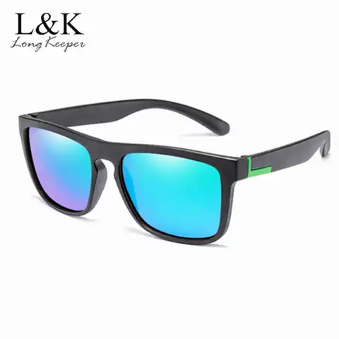 Солнечные очки Long Keeper квадратной формы для мужчин и женщин, зеркальные поляризационные зеркальные солнечные очки UV400