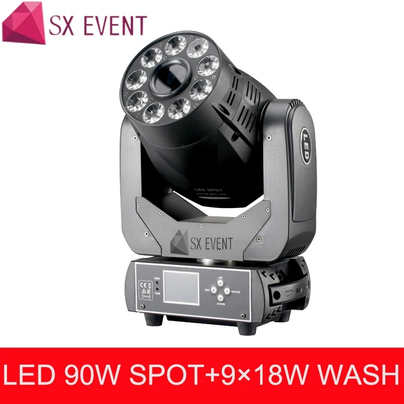 Мощная Белая светодиодная Фокусировка 1X90 Вт + 9X18 RGBWA UV 6 в 1 s-лампа для вечерние