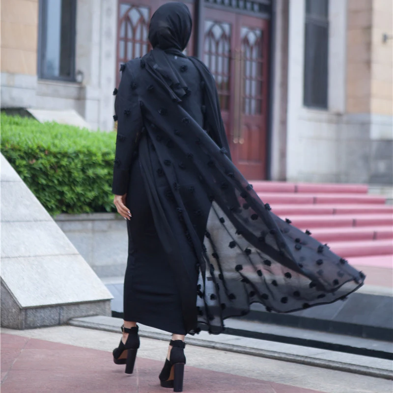 Размера плюс Blusas Mujer De Moda abaya мусульманская женская длинная Кружевная Сетка Макси Кимоно Кардиган Блузка Ropa турецкая исламская одежда