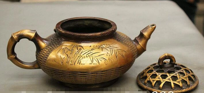 10 "маркированный китайский Краб бамбуковая форма статуя горшок для вина кувшин