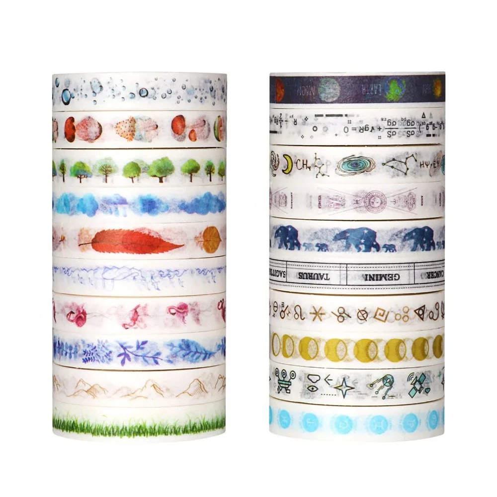 10 рулонов/упаковка Цветы Алфавит лента Washi DIY декоративный Скрапбукинг