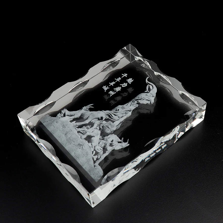 Персонализированная Хрустальная фоторамка Заказная стеклянная 3D лазерная рамка с выгравированным изображением DIY свадебный семейный фотоальбом для подарков