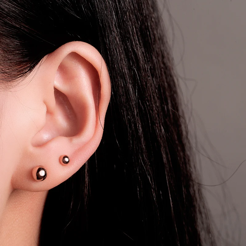 Модные ювелирные изделия YUN RUO из нержавеющей стали серьги гвоздики цвета