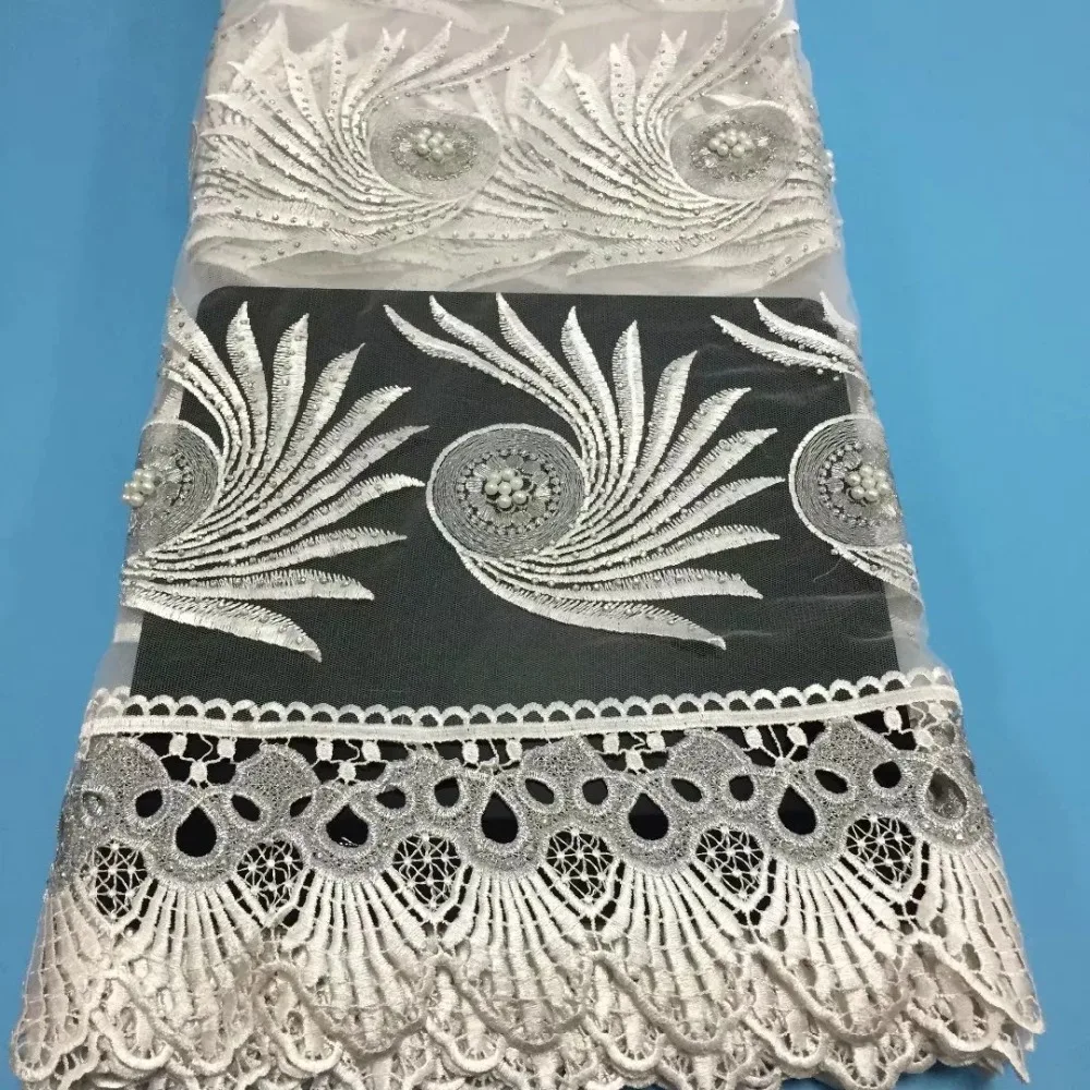 

Milylace embroidery tulle lace fabric with beads design african french lace fabric nigerian lace material for dress YDW-71