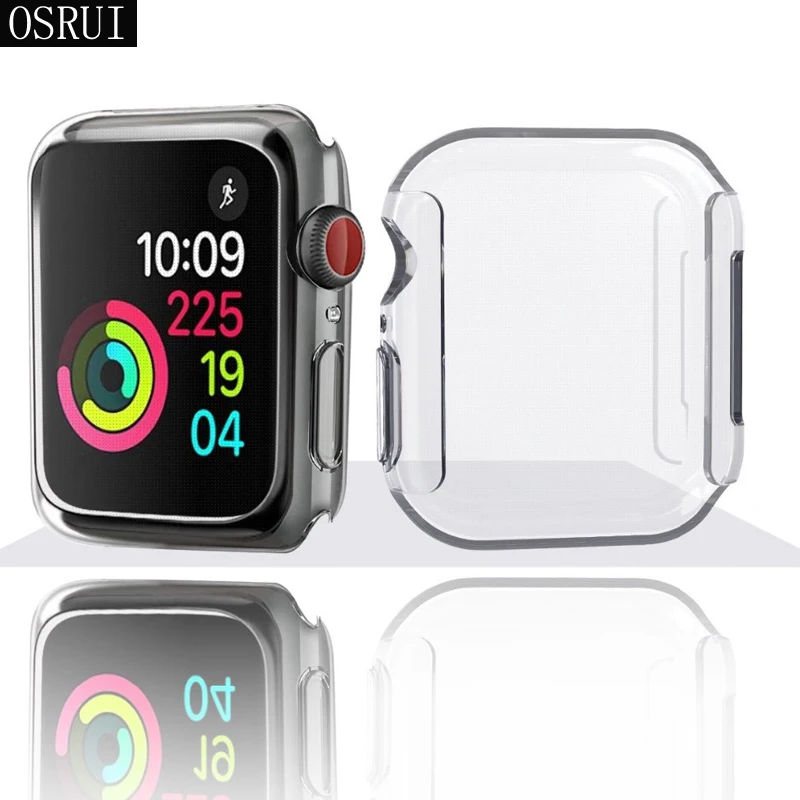 42 мм 38 мм ремешок для Apple Watch 4 band чехол correa aple 44 мм 40 мм прозрачный силиконовый чехол iwatch чехол 3 2 Аксессуары для часов