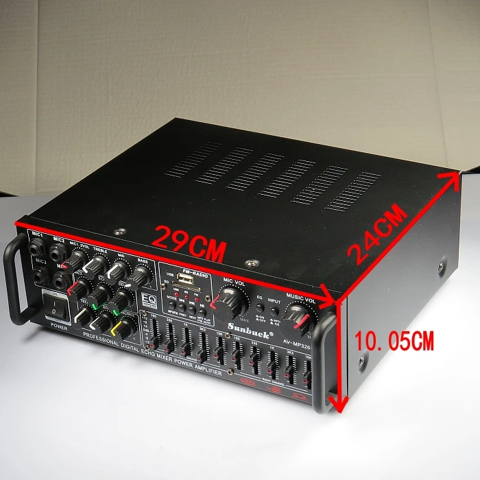 10-сегметный QE эквалайзер, обеспечивающий SUB SD карты Bluetooth 12V 220V 300W+ 300W 2,0 высокой мощности сабвуфер 2,0 Цифровой караоке аудио усилитель