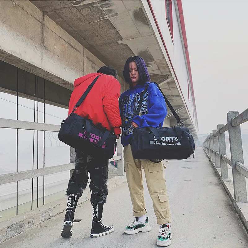 Женская сумка розового и черного цвета брендовая модная женская спортивная для