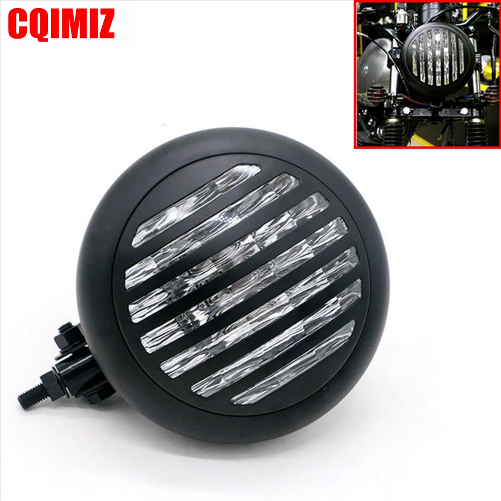 

Universal Motorcycle Retro Grill Headlight Hi/Lo Headlamp For Harley Chopper Bobber Cafe Racer Touring Bikes