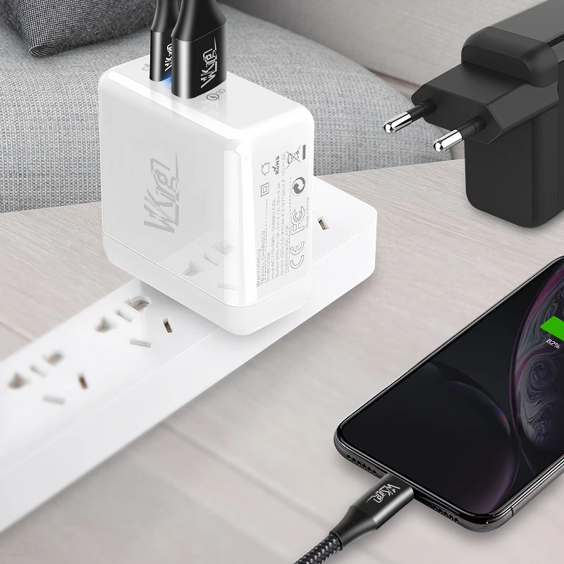 Для iPhone 11 Pro PD зарядное устройство type C USB 36 Вт Быстрая зарядка 3,0 двойной порт быстрое зарядное устройство для samsung huawei PD3.0 QC3.0 зарядка