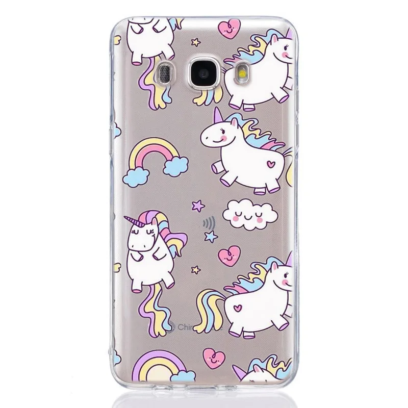 Для Samsung Galaxy J1 J2 J3 J5 J7 prime J120 J320 J330 J530F ТПУ цветной мягкий чехол с единорогом