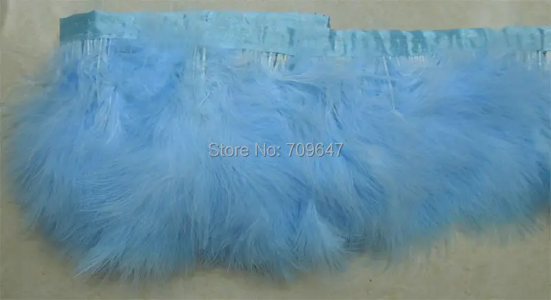 2 метра/упаковка/партия! Светильник-голубая блестящая бахрома с перьями атласная