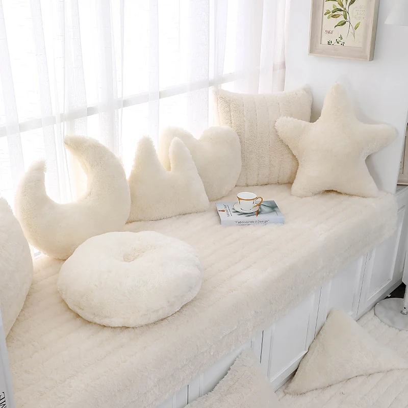 White Soft Plush carpet Cloakroom Rug Bay Window/Balcony Fluffy Rug Sofa Cushion Carpet Living Room Home Decor Bedroom Carpet - Цвет: White