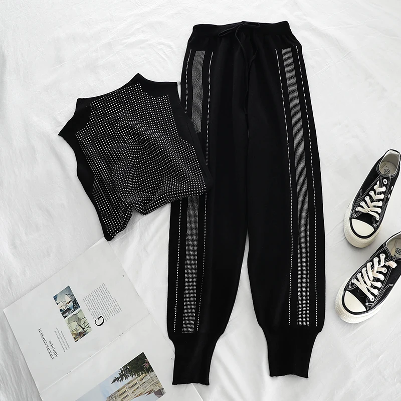 2019 Новый Модный женский комплект из двух предметов с высоким воротником и яркими