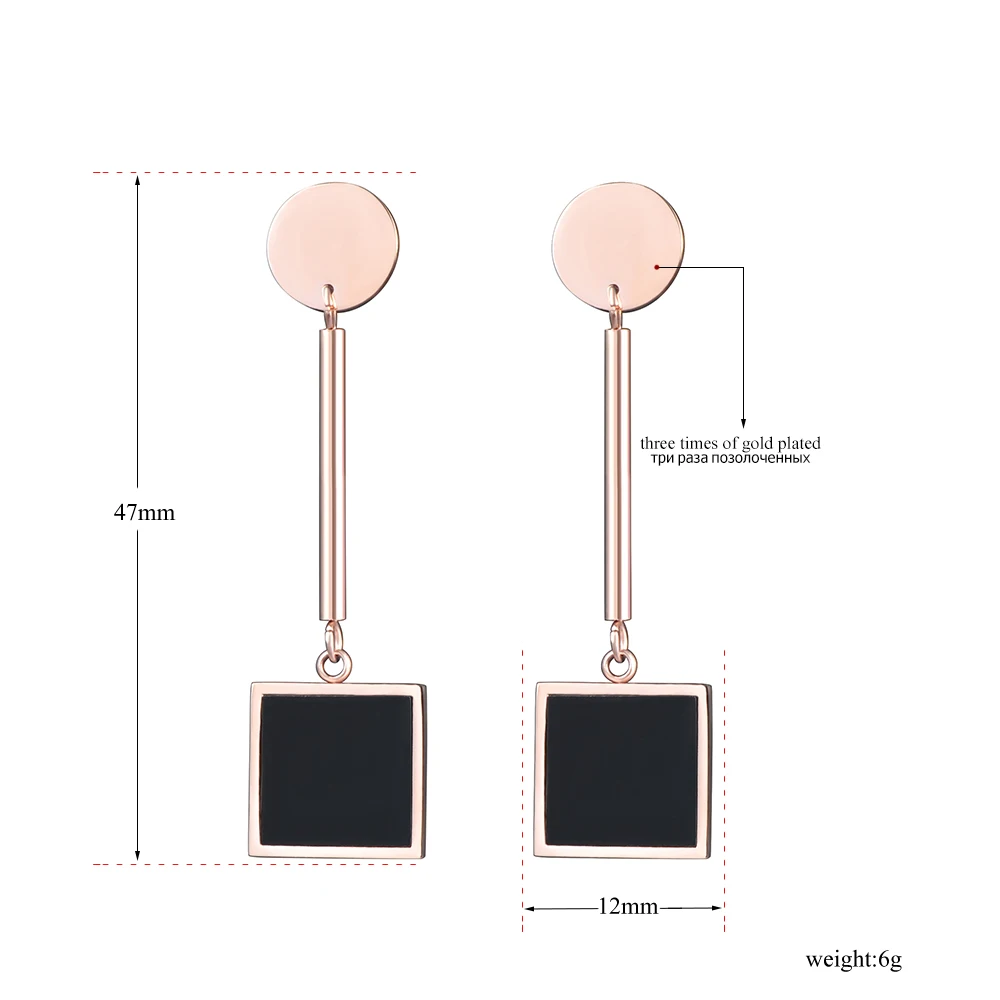 Женская Двухцветная бижутерия из нержавеющей стали E17016|dangle drop earings|dangle earringsdrop dangle