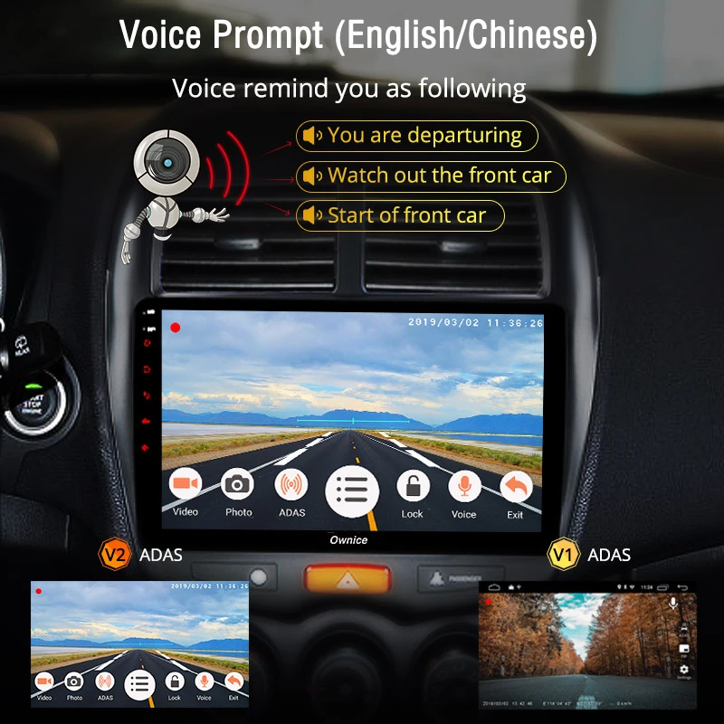 Fongent V1 V2 мини Adas автомобиля Dvr камерой видеорегистратор с разрешением Full Hd1080p