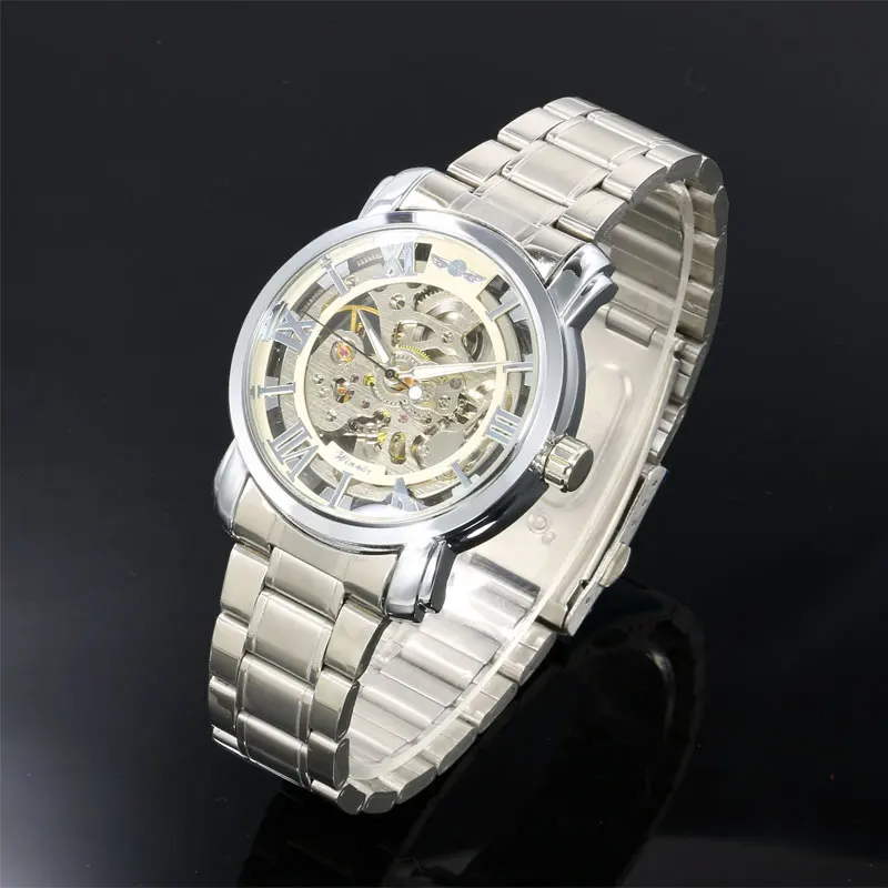 Мужские механические часы скелетоны Winner роскошные Брендовые спортивные