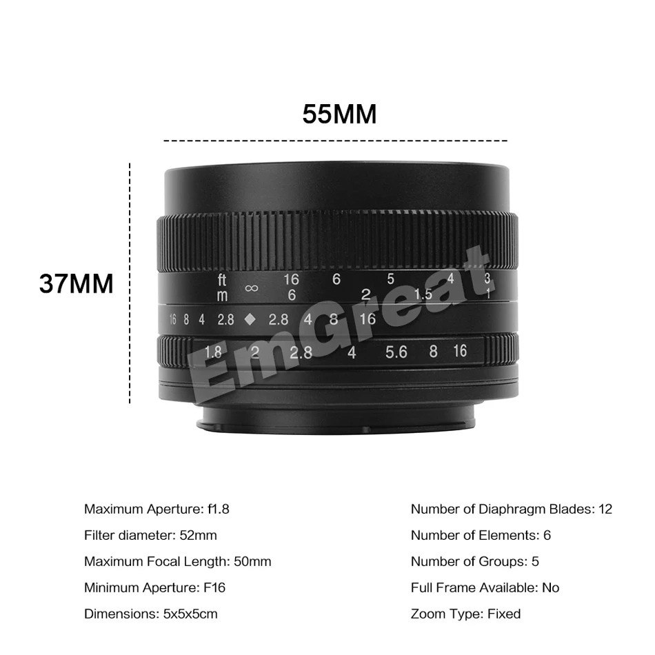 7artisans 50 мм F1.8 ручной фокусирующий объектив с фиксированным фокусным расстоянием для sony E-mount DSLR камер/адаптер объектива для камер Micro 4/3 камеры A6500 A6300 A6000 A7 X-A1 X-A2 E-PL1 E-PL2