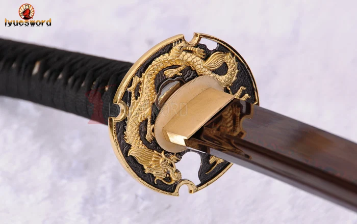 LYUESWORD ручной работы японский меч дамасский красный сложенный стальной очень