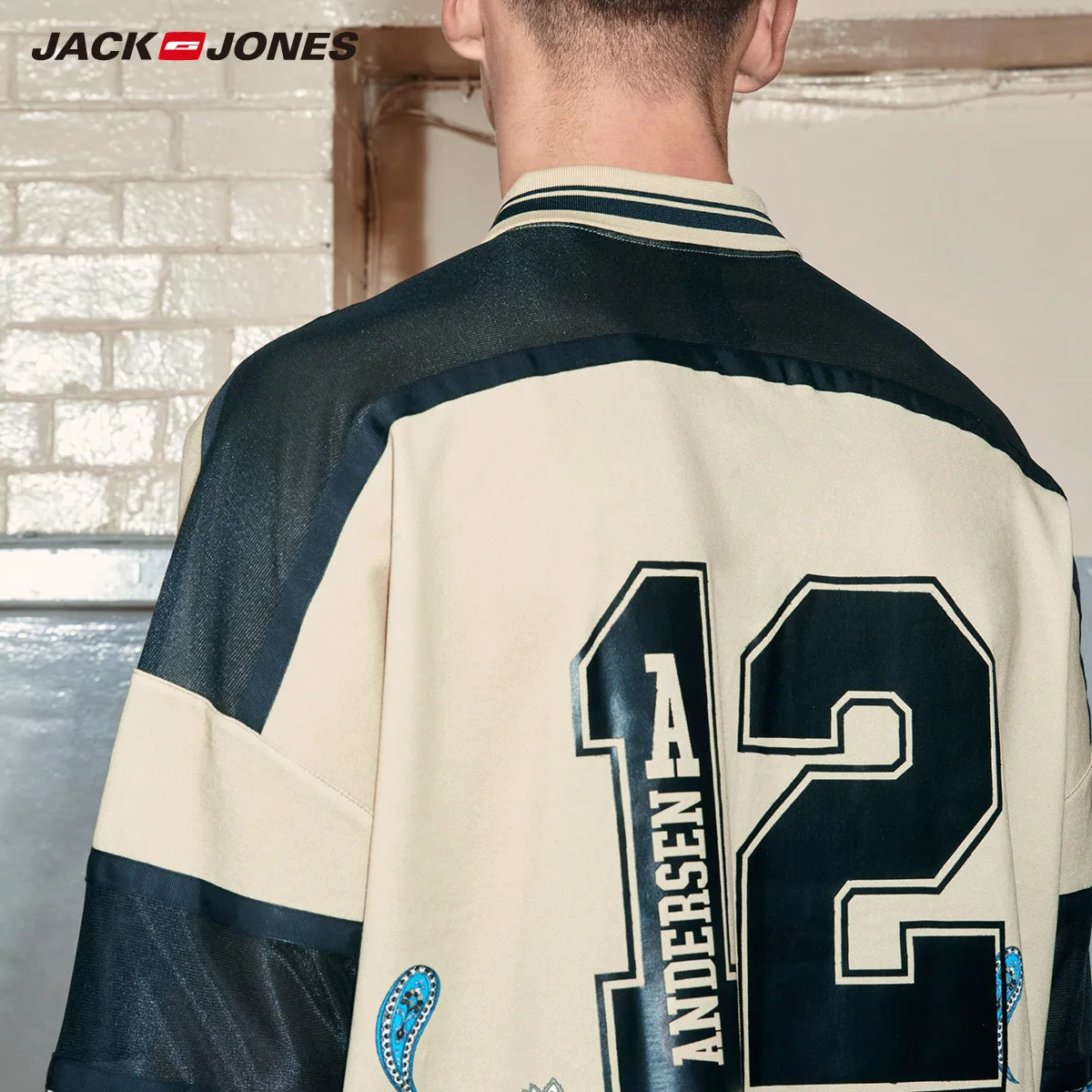 JackJones2019 Весна Новый Astrid Andersen сотрудничество отворот короткий рукав Футболка A
