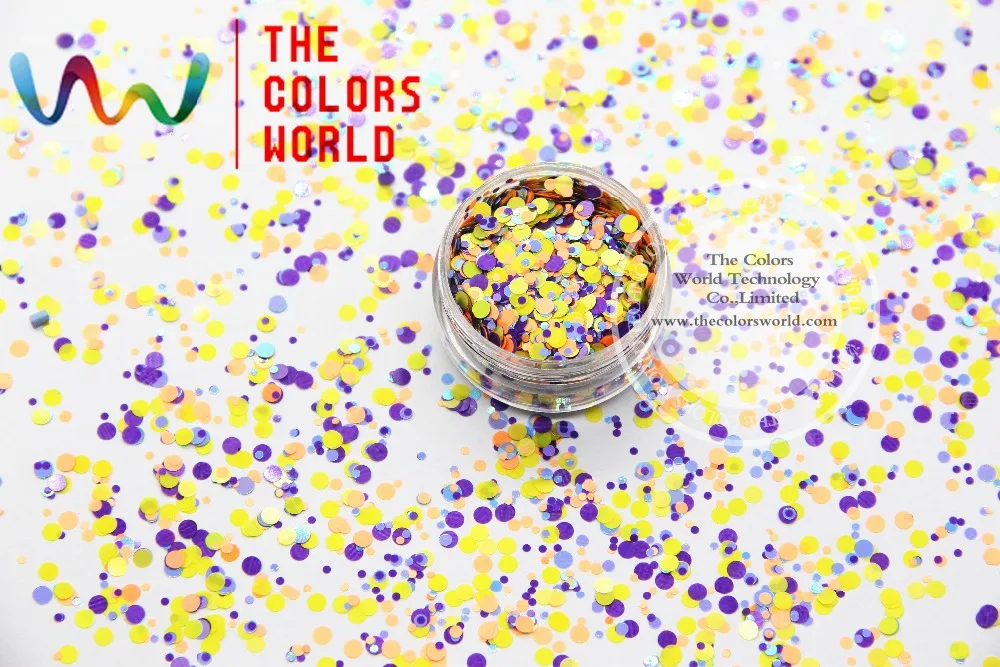 RFIP321-337 разноцветные и круглые точечные фигуры с блестками для дизайна ногтей