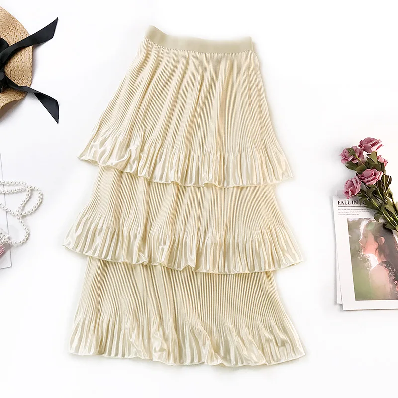 Fitaylor весенний женские плиссированные юбки с эластичной резинкой на талии