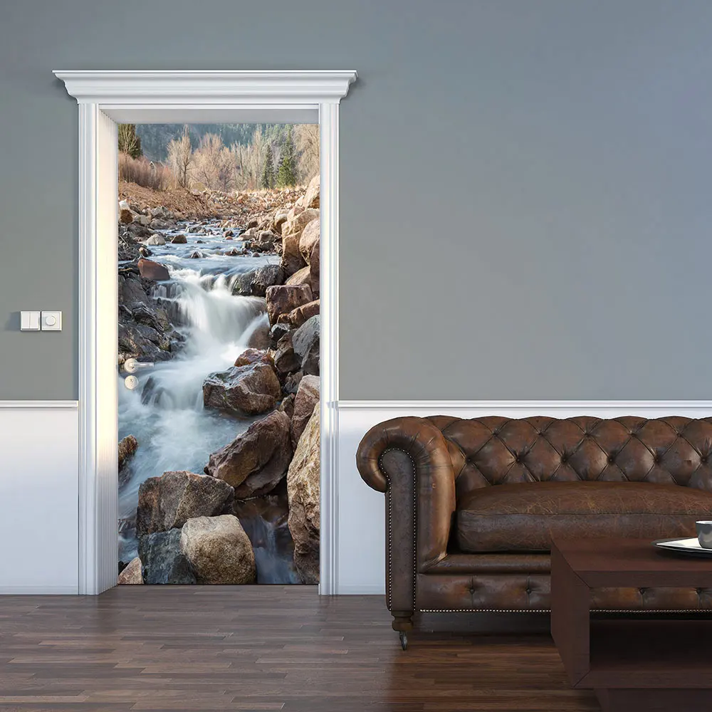 MT-025 3D Spectacular Waterfall Door Stickers DIY Mural Selfadhesive Wallpaper Removable Waterproof Poster Stickers Home Decor Decals - Цвет: MT-025