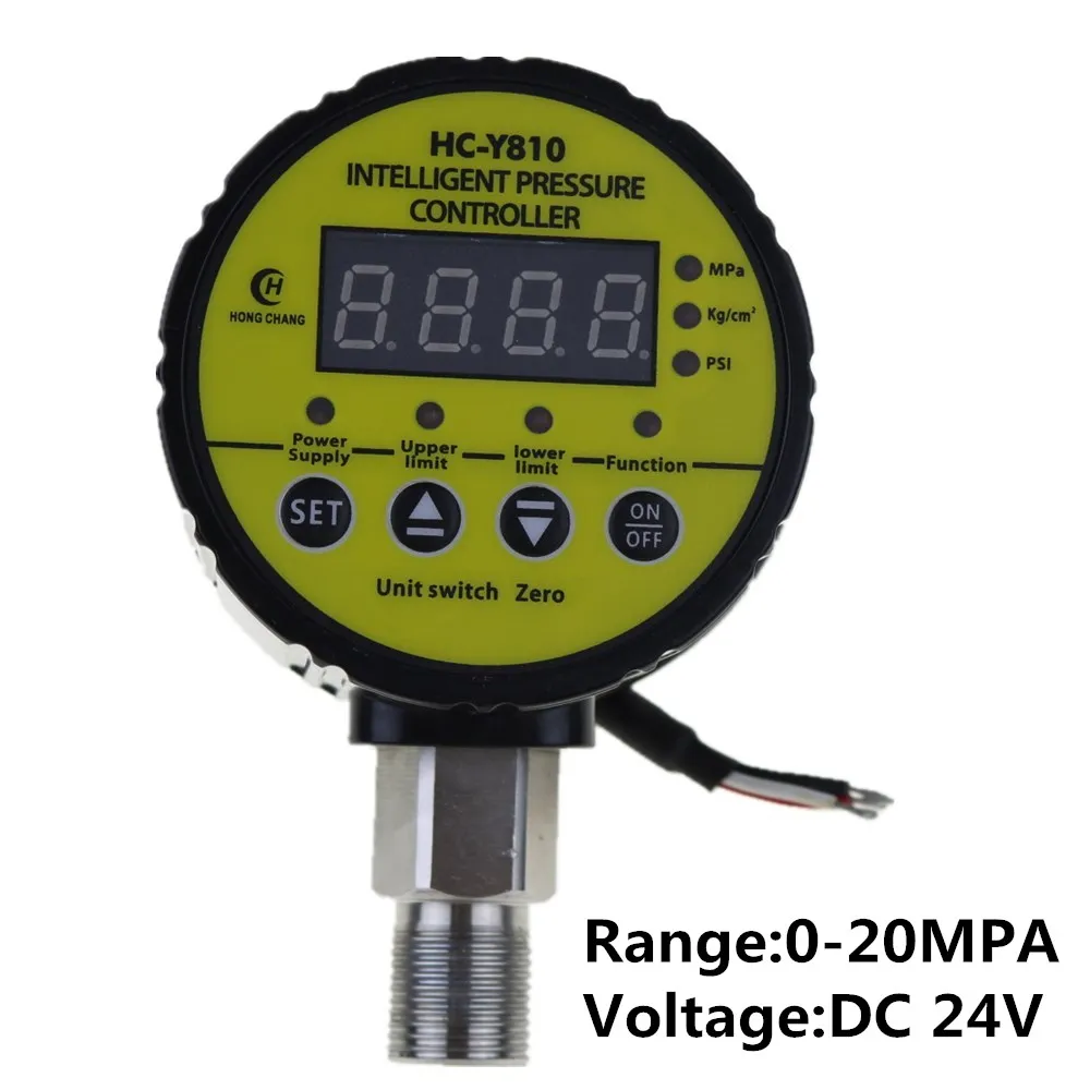 DC24V 0 20Mpa переключатель давления для воздушного компрессора цифровой манометр