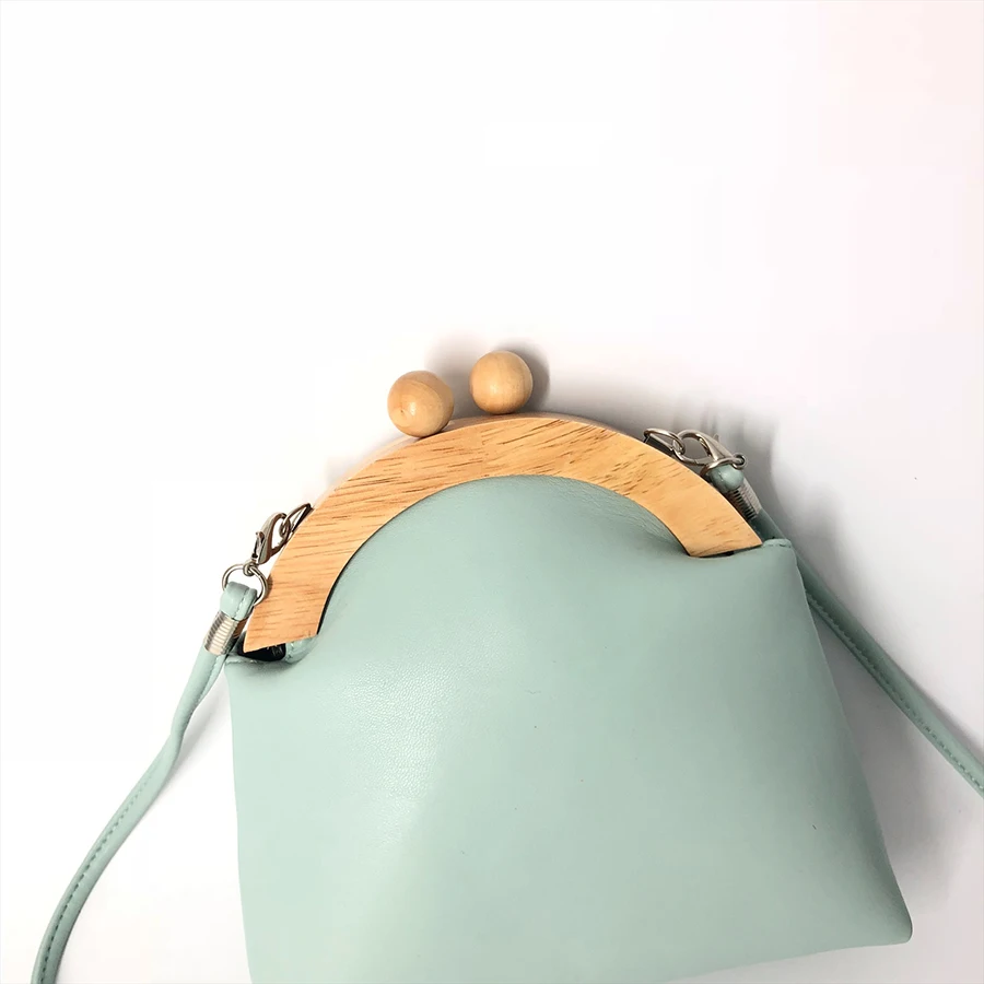 Женская сумка на плечо с деревянным зажимом новинка 2019 года Корейская шикарная