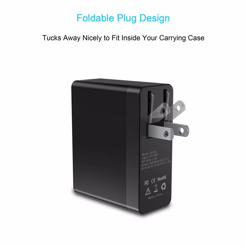 Choetech мобильного телефона заряда QC3.0 Быстрый США Plug Путешествия стены Зарядное