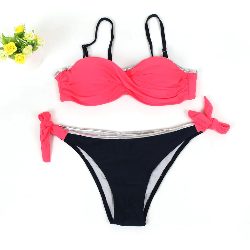 C16155 Watermelon Push Up Sexy Bikini Swimwear Women New Large Size Halter Swimsuit Bikini Brazilian Beachwear Bathing Suit Women Two Pieces - Цвет: C16155 Watermelon