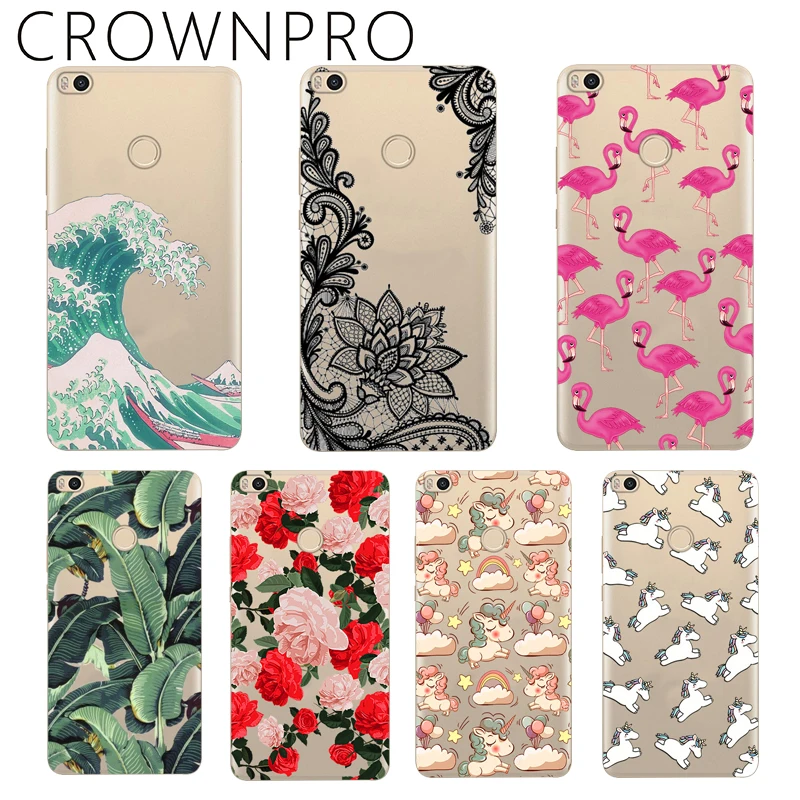 CROWNPRO силиконовый Xiaomi Mi Max 2 Чехол Крышка Xiaomi Mi макс 3 чехол мягкий TPU с рисунком Краски задняя Защитный чехол Xiaomi Mi Max 2