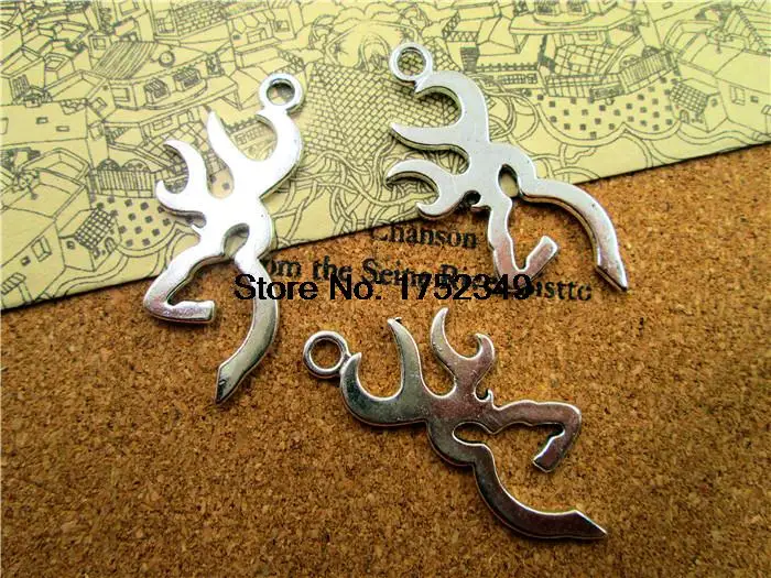 50 шт. подвески с силуэтом головы оленя в античном стиле из тибетского серебра