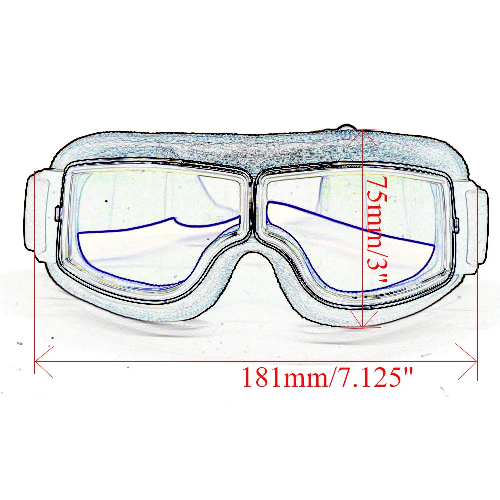 Мотоциклетные очки в ретро стиле из натуральной кожи для мотокросса прозрачные