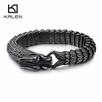 kalen punk animal dragon charm bracelet men stainless steel matteshiny china dragon blessing bracelet amulet bangle jewelry