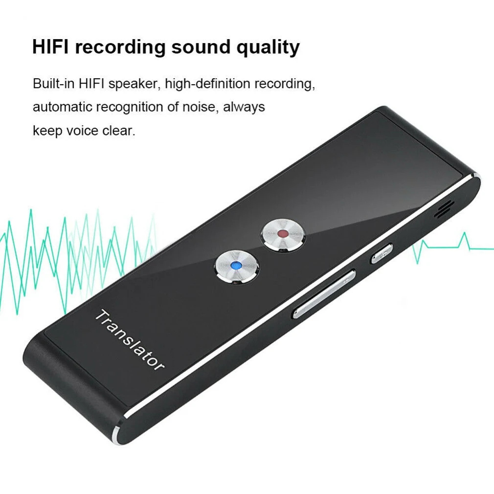 Портативный Bluetooth Smart 40+ языков 2,4G переводчик двухсторонний в режиме реального времени голос