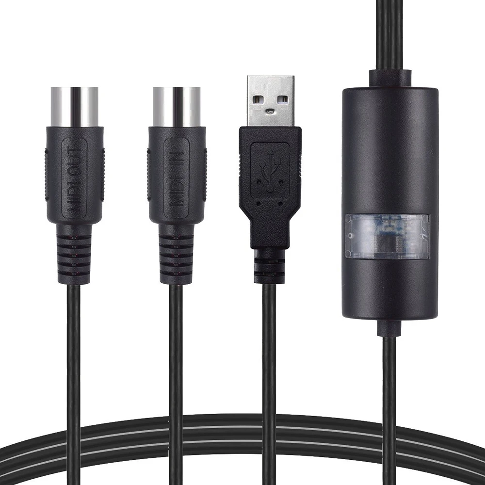 Кабель конвертер USB IN OUT MIDI адаптер интерфейса в 2 для ПК музыкальная клавиатура