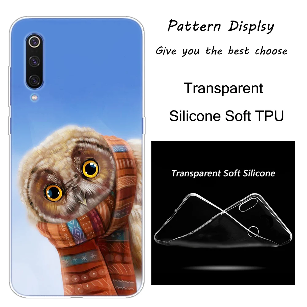 001 Лидер продаж с милой совой силиконовый чехол для Xiaomi Pocophone F1 9T 9 9SE 8 A2 Lite A1 A2 Mix3 Redmi K20 7A Note 4 4X5 6 7 Pro S2 крышка - Цвет: 001