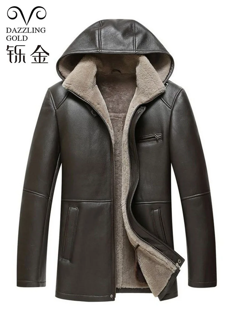 100% натуральная кожа мужское пальто овчина мужская куртка из натурального